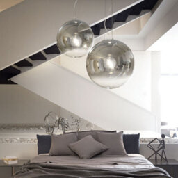 Ideal Lux Luminosa Mapa 1 Light Globe Ceiling Pendant Chrome Shade - thumbnail 2