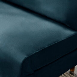 Furniturebox Uk Bobby Blue Velvet Single Folding Sofa Bed Chair - thumbnail 4