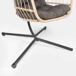 Ohs Folding Hanging Egg Chair Outdoor Garden Patio Swing Pod Seat - Natural - thumbnail 5