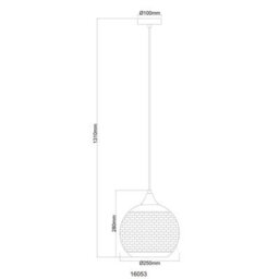 Luminosa Lighting Luminosa Lourdes Dome Pendant Ceiling Light White Ball Chromed Glass Shade 1X E27 - thumbnail 6