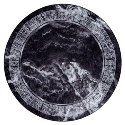 RugsX Miro 51199.807 Circle Washing Carpet Marble, Greek Anti-Slip - Black / Circle 80 Cm - thumbnail 2