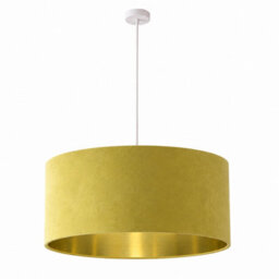 CGC Lighting Cgc Milano Mustard Yellow & Gold Oversized Large Velvet Fabric Lamp Shade - thumbnail 2