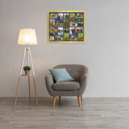 AK Frames 80X70Cm Gold Modern Multi Photo Frame With Blue Mount - Holds 20 Apertures (18X) 6X4, (2X) 4X4 Photos - thumbnail 3