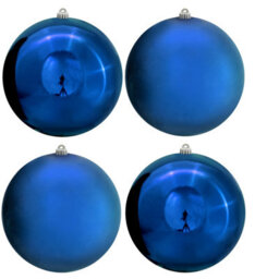 Christmas Tree World 25Cm Blue Bauble Set Shiny/matte (4 Pc) - thumbnail 2