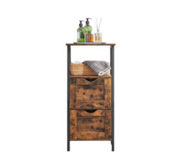 Modcraft Slim Bathroom Floor Cabinet With 2 Drawers And Open Shelf For Bathroom, Bedroom, Or Living Room - thumbnail 4