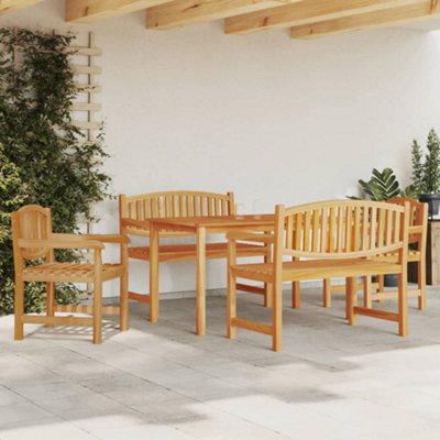 Berkfield 5 Piece Garden Dining Set Solid Wood Teak - image 1