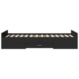 Berkfield Bed Frame With Drawers Without Mattress Black 75X190 Cm Small Single - thumbnail 5