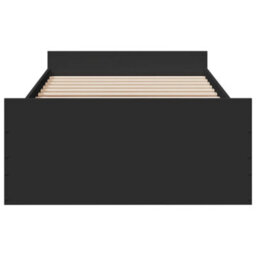 Berkfield Bed Frame With Drawers Without Mattress Black 75X190 Cm Small Single - thumbnail 4