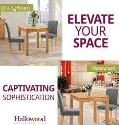 Hallowood Furniture Hereford Small Dining Table With 2 Straight Back Oak Chairs (Grey Seat) - thumbnail 6