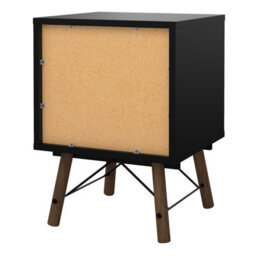 Wyld Haus Juno Black And Walnut Bedside Table, 2-Drawer, Hairpin Legs - thumbnail 5