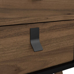 Wyld Haus Juno Black And Walnut Bedside Table, 2-Drawer, Hairpin Legs - thumbnail 7