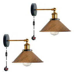Industrial Wall Light Industrial Brushed Copper Plug-In Wall Light