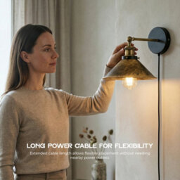 Industrial Wall Light Industrial Brushed Copper Plug-In Wall Light - thumbnail 6