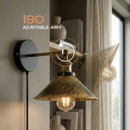 Industrial Wall Light Industrial Brushed Copper Plug-In Wall Light - thumbnail 7