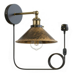 Industrial Wall Light Industrial Brushed Copper Plug-In Wall Light - thumbnail 2