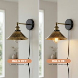 Industrial Wall Light Industrial Brushed Copper Plug-In Wall Light - thumbnail 9