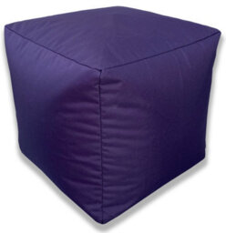 Beautiful Beanbags Beanbag Cube Footstool - Water-Resistant Bean Bag Pouffe For Indoor Or Outdoor Use - Purple - thumbnail 6