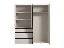 Amos Mann Furniture Corbett Matte Cashmere 4 Door 3 Drawer Mirrored Wardrobe - thumbnail 4