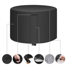 Black Garden Tablecloth - 142 X 68 Cm, Waterproof Cover For Furniture, Protection Outdoor Table And Chairs - thumbnail 2