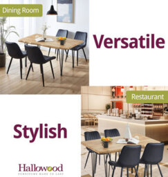 Hallowood Furniture Cullompton Large Dining Table (1.2M) With 4 Black Bonded Leather Chairs - thumbnail 6