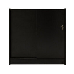 MonsterShop Black Shop Counter Led Light C 900mm Lockable Sliding Doors 2 Keys Retail Storage Unit Display Showcase Cabinet Reception Desk - thumbnail 6