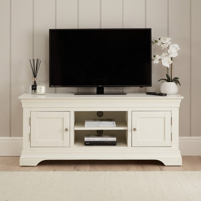 The Furniture Market Wilmslow White Painted Widescreen Tv Unit Stand Up To 60 Tv Size - image 1