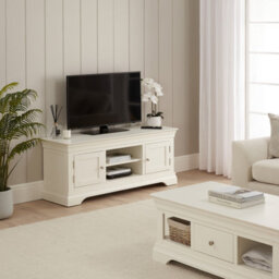 The Furniture Market Wilmslow White Painted Widescreen Tv Unit Stand Up To 60 Tv Size - thumbnail 3