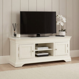 The Furniture Market Wilmslow White Painted Widescreen Tv Unit Stand Up To 60 Tv Size - thumbnail 2