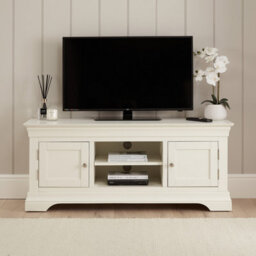 The Furniture Market Wilmslow White Painted Widescreen Tv Unit Stand Up To 60 Tv Size