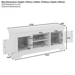 The Furniture Market Wilmslow White Painted Widescreen Tv Unit Stand Up To 60 Tv Size - thumbnail 9