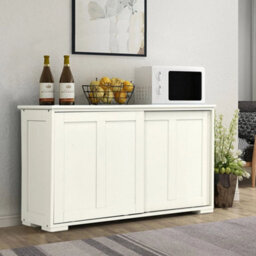 Freestanding Kitchen Storage Cabinet Floor Storage Cabinet-White - thumbnail 6