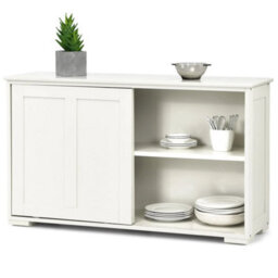 Freestanding Kitchen Storage Cabinet Floor Storage Cabinet-White - thumbnail 3