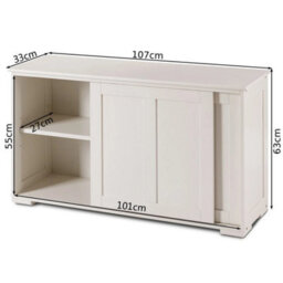 Freestanding Kitchen Storage Cabinet Floor Storage Cabinet-White - thumbnail 2