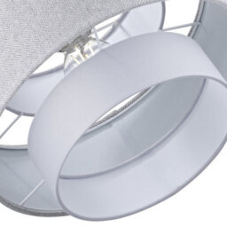 Happy Homewares Modern Grey Herringbone Linen And Cotton Triple Tier Design Pendant Lamp Shade - thumbnail 4