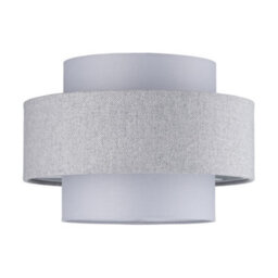 Happy Homewares Modern Grey Herringbone Linen And Cotton Triple Tier Design Pendant Lamp Shade - thumbnail 1