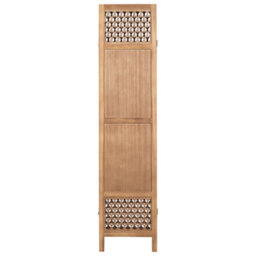 Beliani 4 Panel Room Divider Certosa Light Brown 163 Cm 170 Cm - thumbnail 6