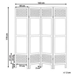 Beliani 4 Panel Room Divider Certosa Light Brown 163 Cm 170 Cm - thumbnail 3