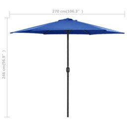 Berkfield Outdoor Parasol With Aluminium Pole 270X246 Cm Azure Blue - thumbnail 7