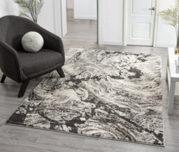 Eleanor Modern Embossed Contemporary Living Room Area Rug - Abstract Design,grey,80 X 150 Cm - thumbnail 1