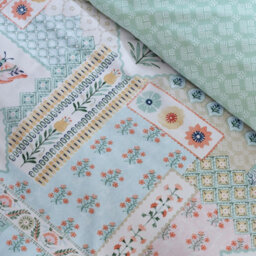 Catherine Lansfield Folk Patchwork Reversible King Duvet Cover Set With Pillowcases Green - thumbnail 4