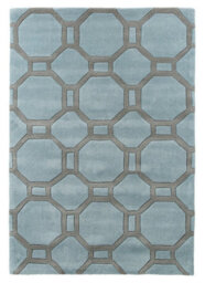 Blue/grey Geometric Handmade Easy To Clean Rug For Living Room Bedroom & Dining Room-120Cm X 170Cm - thumbnail 8