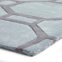 Blue/grey Geometric Handmade Easy To Clean Rug For Living Room Bedroom & Dining Room-120Cm X 170Cm - thumbnail 5