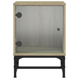 Berkfield Bedside Cabinets With Glass Doors 2 Pcs Sonoma Oak 35X37X50 Cm - thumbnail 7