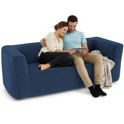 Portable Double Inflatable Couch Blow Up Sofa With Removable Cover - image 1