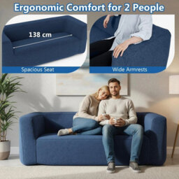 Portable Double Inflatable Couch Blow Up Sofa With Removable Cover - thumbnail 5
