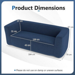 Portable Double Inflatable Couch Blow Up Sofa With Removable Cover - thumbnail 2