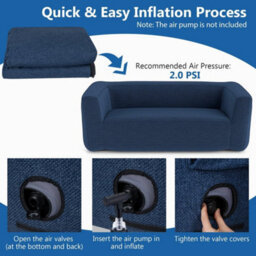 Portable Double Inflatable Couch Blow Up Sofa With Removable Cover - thumbnail 3
