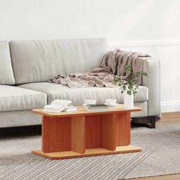 Berkfield Coffee Table Wax Brown 80 X 39.5 X 33.5 Cm Solid Pine Wood - thumbnail 4