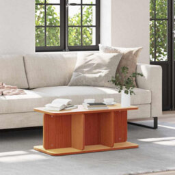 Berkfield Coffee Table Wax Brown 80 X 39.5 X 33.5 Cm Solid Pine Wood - thumbnail 1