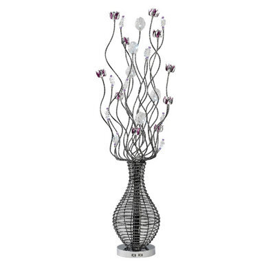 Luminosa Lighting Luminosa (Dh) Viola Floor Lamp 7 Light G4 Black/purple/chrome/crystal, Not Led/cfl Compatible - image 1